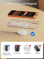 Magnetic Wireless Magsafe Charger iPhone: Charging Pad for iPhone 17/16/15/14/13/12 Series & AirPods Pro 4-2, Strong Magnet, Dual Ports, Case-Friendly, Lightweight for Travel Home Office Desk