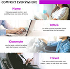 Gel Seat Cushion - Enhanced Double Thick Egg Seat Cushion with Non-Slip Cover - Office Chair Car Seat Cushion - Sciatica & Back Pain Relief - Perfect for Office Chair Car Wheelchair Travel