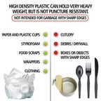 Aluf Plastics High Density Trash Bags, 60 Gallon, 150 Count, 22 Micron (eq), 38" x 60", Black, for Bathroom, Office, Industrial, Commercial, Janitorial, Municipal, Recycling