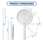4000V Electric Fly Swatter, 2-in-1 Foldable Bug Zapper Racket with USB Rechargeable Battery, UV Light, Mosquito Killer Zapper for Home Office Camping, 2PC