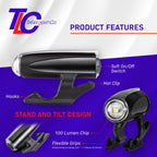 TipSee Light Co Cane-Lite Hands-Free LED Flashlight, 100 Lumen, Battery Powered, Durable, Portable, Water Resistant, IPX4, for Walking at Night, Elderly Accessibility