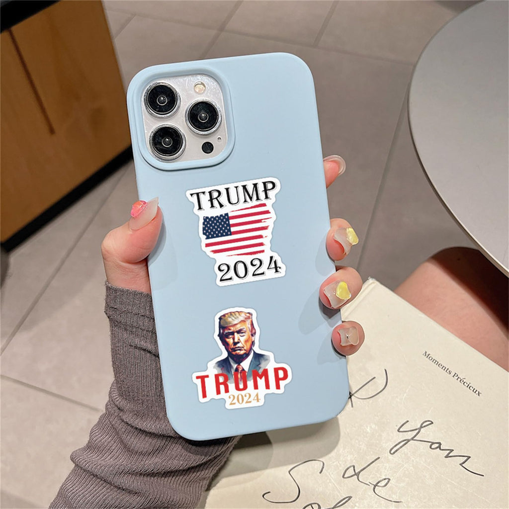 Donald Trump Stickers 60PCS Trump 2024 Stickers for Laptop Water Bottles Phone Case, Vinyl Waterproof Funny Stickers for Adults Teens USA Flag Stickers Trump Decal