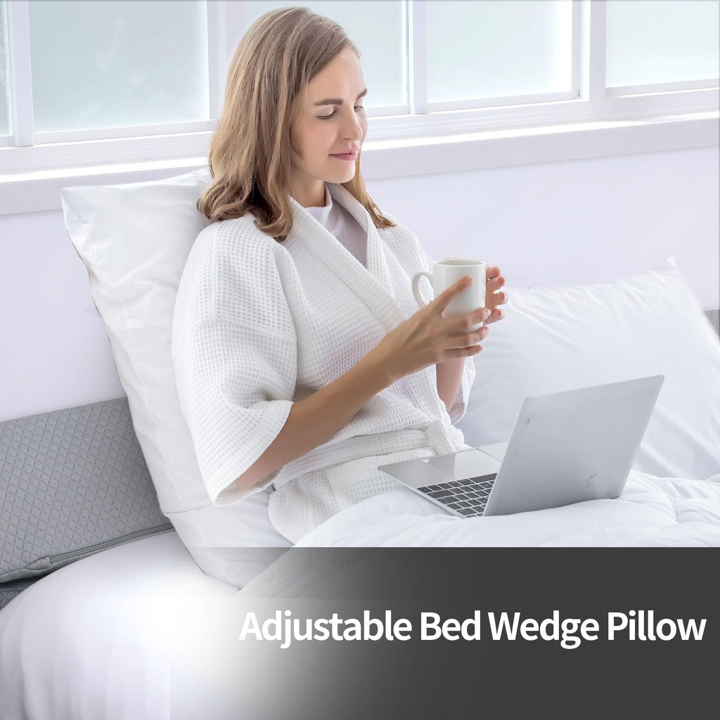 MABOZOO Pillow Wedge for Headboard Gap,Light Grey Bed Wedge Gap Filler King Size,Foldable Bed Wedge Pillow for Headboard, Foam Mattress Gap Filler,76"x6"x6"