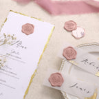 UNIQOOO Wax Seal Stickers - Eucalyptus Wedding Invitation Envelope Seal Stickers, 50 Pcs Self Adhesive Dusty Rose Pink Stickers, Perfect for Invitation, Envelopes, Gift Wrapping, Christmas