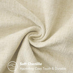 MIULEE Pack of 2 Couch Throw Pillow Covers 18x18 Inch Cream White Farmhouse Decorative Pillow Covers with Stitched Edge Soft Chenille Solid Dyed Christmas Pillow Covers for Sofa Bed Living Room