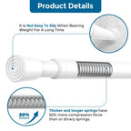 2pcs Spring Tension Rods Adjustable 26 to 39 inch Small Tension Curtain Rod No Drilling Expandable Spring Loaded Curtain Rod,Suitable for Doors and Windows 28 to 36 inch, White