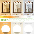 Dekang 8-Pack LED Vanity Light Bulbs for Bathroom 4000K Natural Daylight, E26 Base Globe 60W Incandescent Equivalent, 5W Round Light Bulbs for Vanity Mirror, 500LM, Non-dimmable