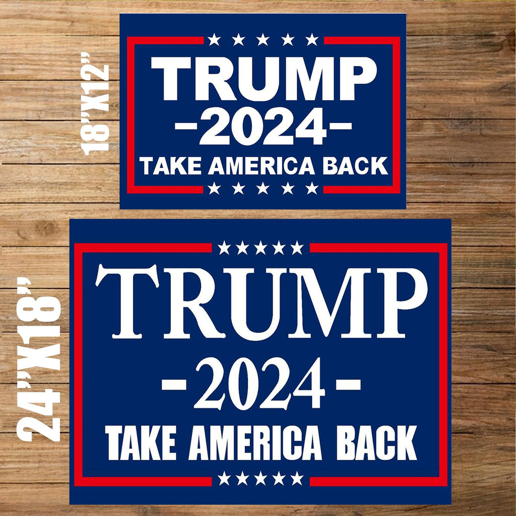 WENWELL Large Trump 2024 Yard Signs 18x24 Inchs with H-Stakes – Double-Sided,Waterproof,UV Resistant,2-Pack Blue,Outdoor Lawn Decoration