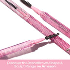 XtendBrows Shape & Sculpt Brow Pencil - Medium To Dark - Natural Look Eyebrow Filler Pen with Triangle Tip & Spoolie - Long-Wearing Definer for Fuller Natural Brows - Vegan & Cruelty Free