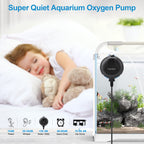 Aquarium Air Pump Aerator Pump: Ultra Silent Air Pump for Fish Tank High Energy Saving Lightweight Fish Tank Aerator Aquarium Accessories with Check Valve Air Stone 1-15 Gallon Fish Tank Bubbler 1W