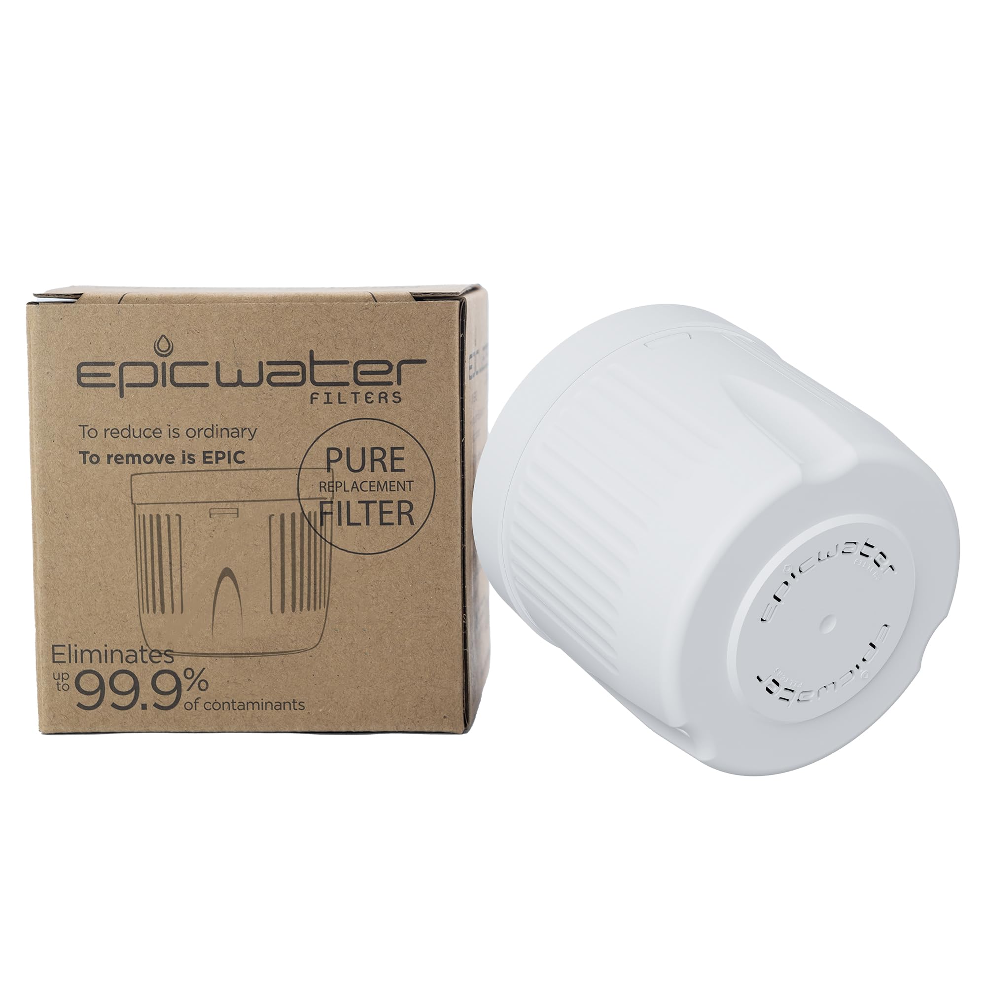 Epic Water Filters Pure REPLACEMENT Compatible with Epic Pure Water Pitcher/Removes Fluoride, Lead, Forever Chemicals, Heavy Metals, Industrial Pollutants/Filters 100 Gallons (1, Pure Standard)