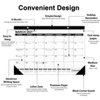 Desk Calendar 2026-2027 - 19 Months Academic Calendar 17" × 11.5" Desktop Calendar from Jun. 2026 to Dec. 2027 with Julian Date for Home School Office Desk Top Organizing