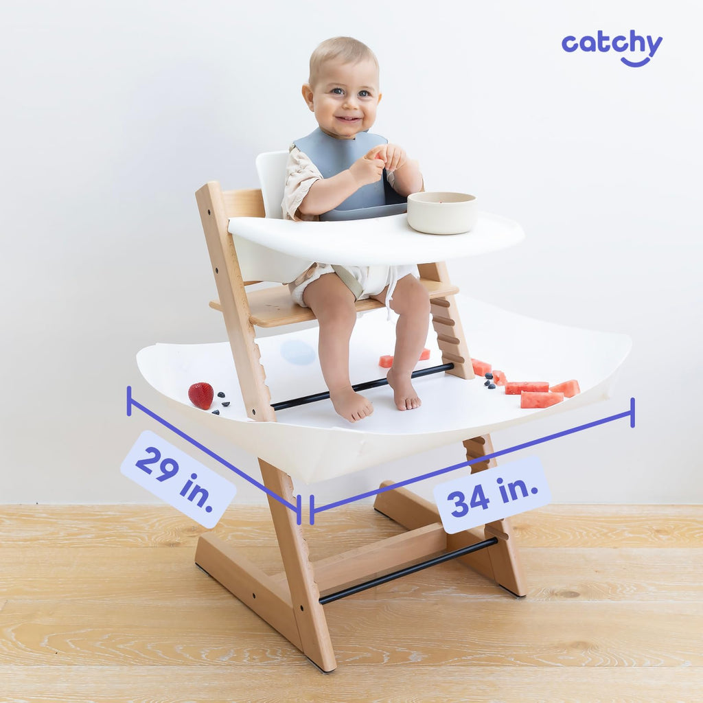 CATCHY - Food Catcher - Compatible with Evenflo 4-in-1 Eat & Grow High Chair + 11 Other High Chairs - Highchair Sold Separately - Baby & Toddler Food & Mess Catcher - Under High Chair Accessory