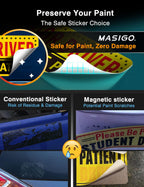 5-Pack Senior Driver Stickers (Non-Magnetic) – Promotes Road Safety for Elderly Drivers, Reusable, Reflective, Paint-Safe Decals for Car Bumper and Windows