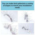 Hausse Stainless Steel Bird Spikes 17 Pack, Squirrel Small Birds Pigeons Crows and Woodpeckers Deterrent Devices Bird Repellent Spikes, Assemble Easily Covers 17 Feet for Outdoor Wall Fence