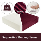 HOMBYS Memory Foam Recliner Cushion for Elderly, 4" Thickness Seat Cushion with Lumbar Support Pillow, Non-Slip & Supportive Chair Seat Cushion with Backrest, (Burgundy,13.8" Backrest)