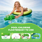 ODJSY Pool Chlorine Floater,Large Capacity Floating Chlorine Dispenser-Fits 1 & 3 Inch Tablets,Hard Plastic Material Prevents Aging,Applicable to Swimming Pools, Spas, Hot Tubs (Crocodile)