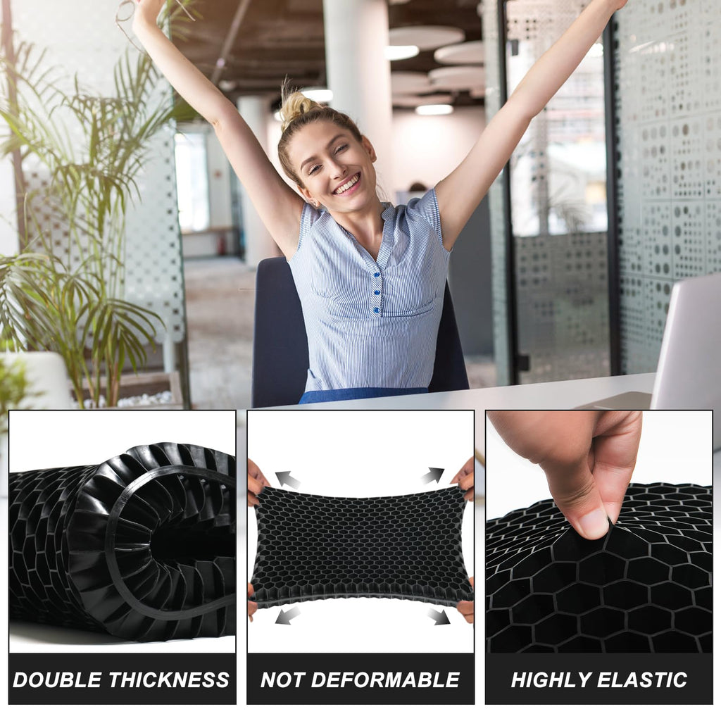 LYUANEC Gel Seat Cushion for Long Sitting, (2.4 Inch Extra Thick Cushion) Soft＆Breathable Gel Cushions for Pressure Relief, Wheelchair Seat Cushions, Gel Pad for Chair, Office Chair Cushion