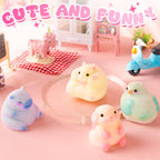 LET'S RESIN Flex Rubber for Taba Squishy Kit, All-in-one Beginner Kit for Squishy Maker, with 16oz Silicone Gel, Hamster/Capybara/Rabbit/Chick Silicone Molds, Color Paste, Flocking Powder, Ideal Gifts