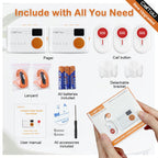 CallToU 1000FT Caregiver Pager Wireless Call Button Elderly Monitors with Vibration Digital Display Low Power Reminder, Nurse Alert Button Call Bell for Patients 2 Portable Receiver 3 SOS Call Button