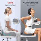 Benazcap X Large Memory Seat Cushion for Office Chair Ergonomic Cushions Pad Pillow for Pressure Relief Sciatica & Pain Relief Memory Foam for Long Sitting for Gaming Chair and Car Seat Gray