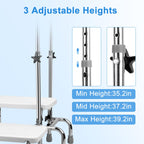 Hotodeal Step Stool with Handle for Elderly, Foot Stool with Handle, Adjustable Height & Non-Skid 2 Steps Medical Step Stool with Handrail, Heavy Duty Hold up to 350lbs for Senior, Surgery Patients