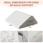Bedluxe Knee Pillow for Back Sleeping, Leg Pillow Knee Wedge Pillow, Memory Foam Wedge Pillows for Legs Post Surgery, Triangle Pillow for Knee Support, Leg Elevation, Knees Hip Back Pain Relief, White