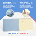 Side Sleeping Positioning Wedge Pillow Belt Connection, Adjustable Limit Width Bed Wedges Body Positioners for Sleep Apnea, Back Support Wedge for Back Pain Relief,Bed Sores,Anti Snoring, Post Surgery