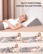 Forias Memory Foam Leg Wedge Pillow – 8" Triangle Design for Relaxed Sleeping Comfort