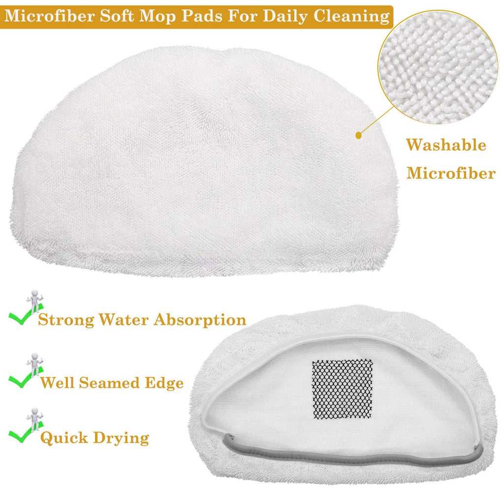 8 Pack Replacement Steam Mop Pads for Bissell Powerfresh Steam Mop 1940 1440 1544 1806 2075 Series, Model 19402 19404 19408 19409 1940a 1940f 1940q 1940t 1940w B0006 B0017, Washable Cleaning Pads