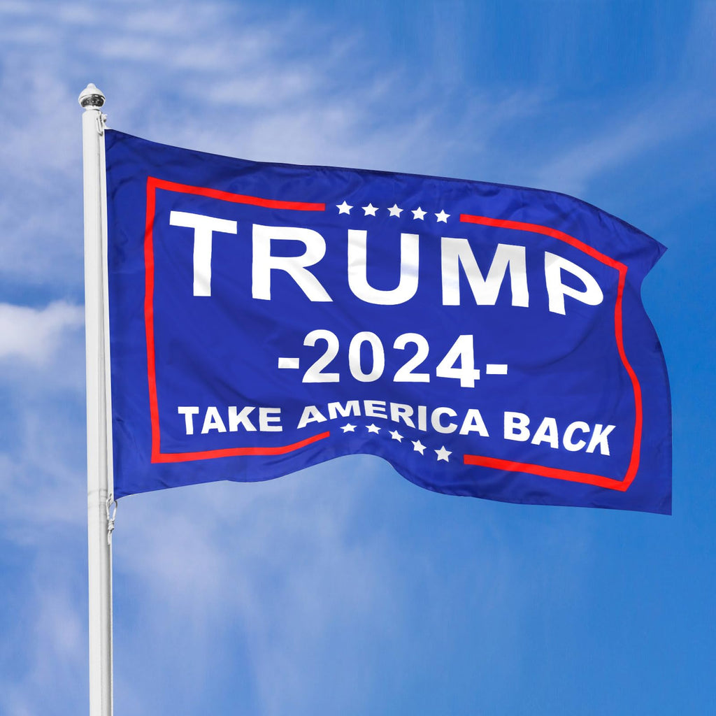 2024 Trump Flag for Take America Back, 3x5 Ft Polyester Banner with Brass Grommets Outdoor, Decoration Premium Presidential Election Banner 100D Polyester, UV Protection, 2 flags Made in USA