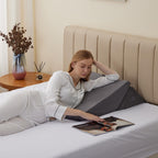 Bedluxe Wedge Pillow for Sleeping, Adjustable 9&12 Inch Foldable Bed Wedge Pillow Set, Orthopedic Memory Foam Triangle Pillows Wedge, 7-in-1 Elevated Pillows for Leg and Back Support, Velvet