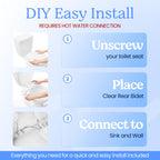 CLEAR REAR Bidet Attachment for Toilet Seat -Non-Electric with Self Cleaning Nozzles, Leak Proof Connectors, Adjustable Water Spray, Rear & Feminine Wash - Toilet Bidet Upgrades (Cold & Warm Water)