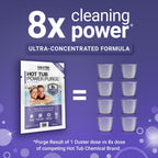 Bio Ouster Power Purge Hot Tub Jet Cleaner w/Towel - Hot Tub Cleaner for Jets, Tubes, Plumbing - for Standard & Inflatable Spas - Removes Gunk Buildup for Crystal Clear Water - Made in USA (4-Pack)