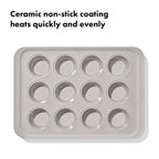 OXO Good Grips Non-Stick Pro Ceramic Coated Metal Bakeware 12 Cup Muffin Pan – Biscuit