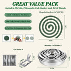 USKICH 40 Mosquito Coils | Mosquito Coils Outdoor Use Reaches up to 10 Fee (Contains 2 Holders & 4 Stands)