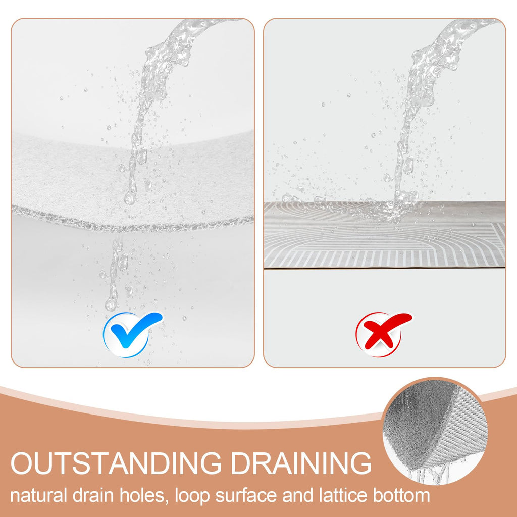 Joyhalo Shower Mats for Showers Anti Slip for Elderly, 17'' x 24'' Non Slip Bath Mat for Inside Shower, Bath Tub Mats for Bathroom Non Slip for Shower, PVC Loofah Bathroom Mats, White
