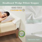 Voctriam Bed Wedge Gap Filler King (76"x 8"x 6") Wedge Pillow for Headboard Gap 0-8" Mattress Gap Filler Pillow to Fill The Gap Between Mattress and Wall with 2 Side Large Pockets