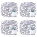4-Pack White Fairy Lights Battery Operated with Timer, Waterproof 16FT 50 LED String Lights Outdoor Indoor, Twinkle Lights for Bedroom Home Wedding Birthday Christmas Parties Centerpiece (Cool White)