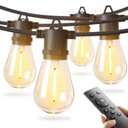 addlon 25FT LED Outdoor String Lights with Edison Shatterproof Bulbs, Heavy-Duty and Weatherproof Strand, Commercial Grade Patio Lights, Decorative for Garden or Patio, Black