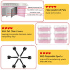 LNYZQUS 4” Mini Pie Tins Muffin Pans With Lids 40 Pack, 7.5oz Aluminum Foil Muffin Tins Individual Small Cake Pans Dishes,Disposable Ramekins Baking Cups Contaniers-Pink