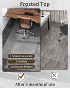 Blvornl Frosted Clear Chair Mat for High Pile Carpet and Hardwood Floor, 32.3"*53" Hard Material Chair Mat, Heavy Duty Computer Chair Mats for Rolling Chairs, Desk Floor Rug for Office and Home