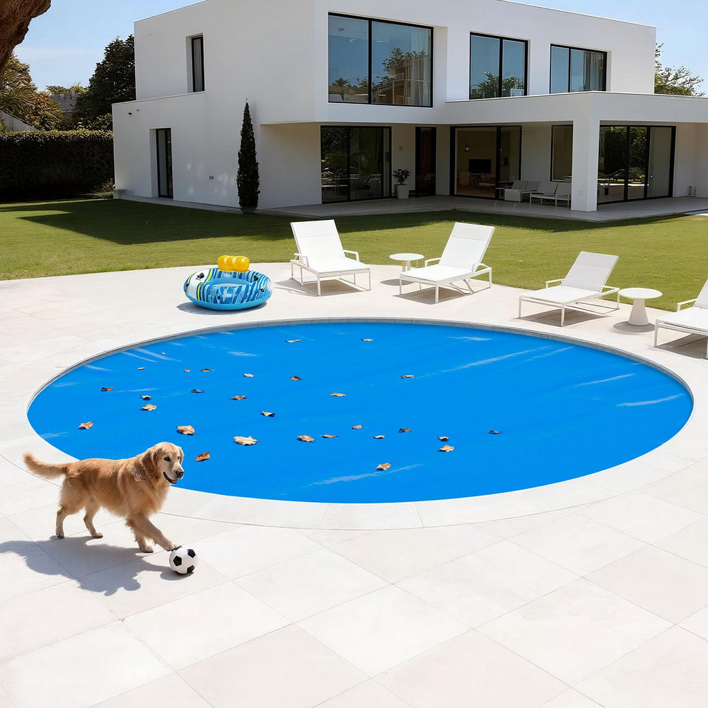 VEVOR Solar Pool Cover, 18 ft Round Pool Bubble Cover, 16 Mil Pools Solar Blanket with Bubble & PE Material, Daytime Heat Absorption, Nighttime Heat Retention, Heat Retaining Solars Covers, Blue