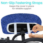 Vive Mobility Knee Scooter Pad Cover - Soft Plush Adult Sheepskin Memory Foam Cushion, Walker Accessory for Knee Roller, Padded Accessories Leg Cart Improves Comfort with Injury, Universal Fit (Blue)