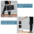 JungleA 2 Step Ladder Folding Step Stool,Small Foldable Home Step Stool for Kids Adults,Wide Anti-Slip Pedal,350 lbs Load Capacity,Lightweight Portable White Step Stool Ladder for Bed,Closet,Kitchen