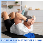 Suzile Mobilization Wedge 7.9 x 4.1 x 2 Inch Triangle Therapy Wedge Non Slip Silicone Wedge Pillow Sturdy Support for Relieve Spinal Pain Rehabilitation Tool(Blue)