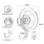 VIS'V Wreath Hanger, Large Clear Heavy Duty Suction Cup Wreath Hooks 22 LB Removable Strong Window Glass Door Suction Cup Wreath Holder for Halloween Christmas Wreath Decorations - 8 Pcs