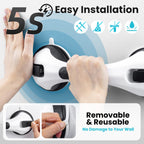 TAILI Shower Handles for Elderly Suction, 2 Pack 12 Inch Shower Grab Bars for Seniors, Grab Bars for Bathtubs and Showers, No Drilling Removable Safety Shower Grip, Black