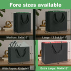 MOXARYSU Black Gift Bags With Handles: 16x6x12 Inch 24pcs Extra Large Black Paper Gags Bulk For Party Shopping Birthday Wedding