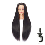 Hairingrid 26"-28" Mannequin Head Hair Styling Training Head Manikin Cosmetology Doll Head Synthetic Fiber Hair and Free Clamp Holder (Black)